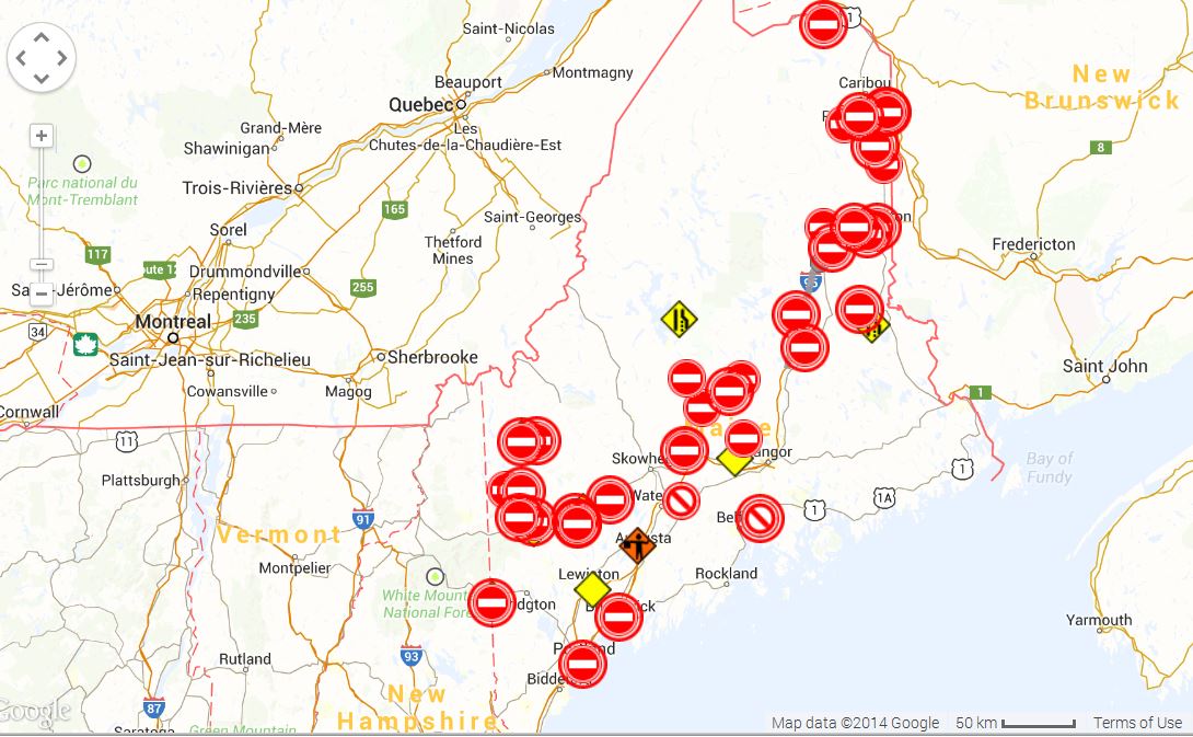 Road Closures Around Maine Newscentermaine