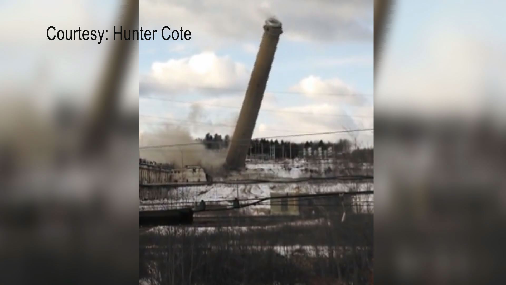 Millinocket mill smokestacks demolished
