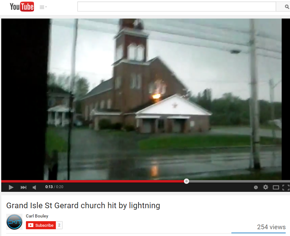 WATCH Lightning strikes church in Maine