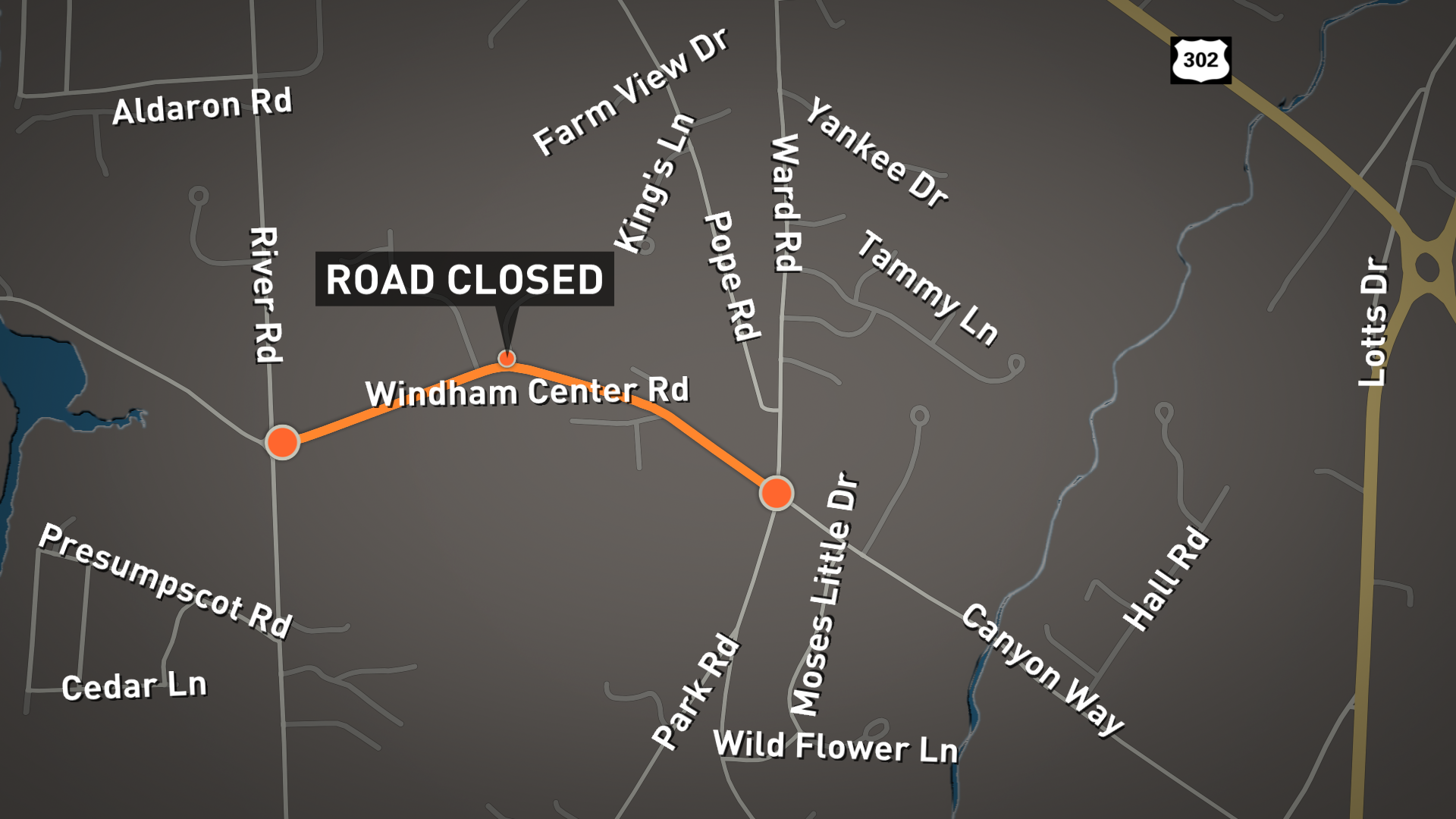 Car crash closes Windham Center Road in Windham