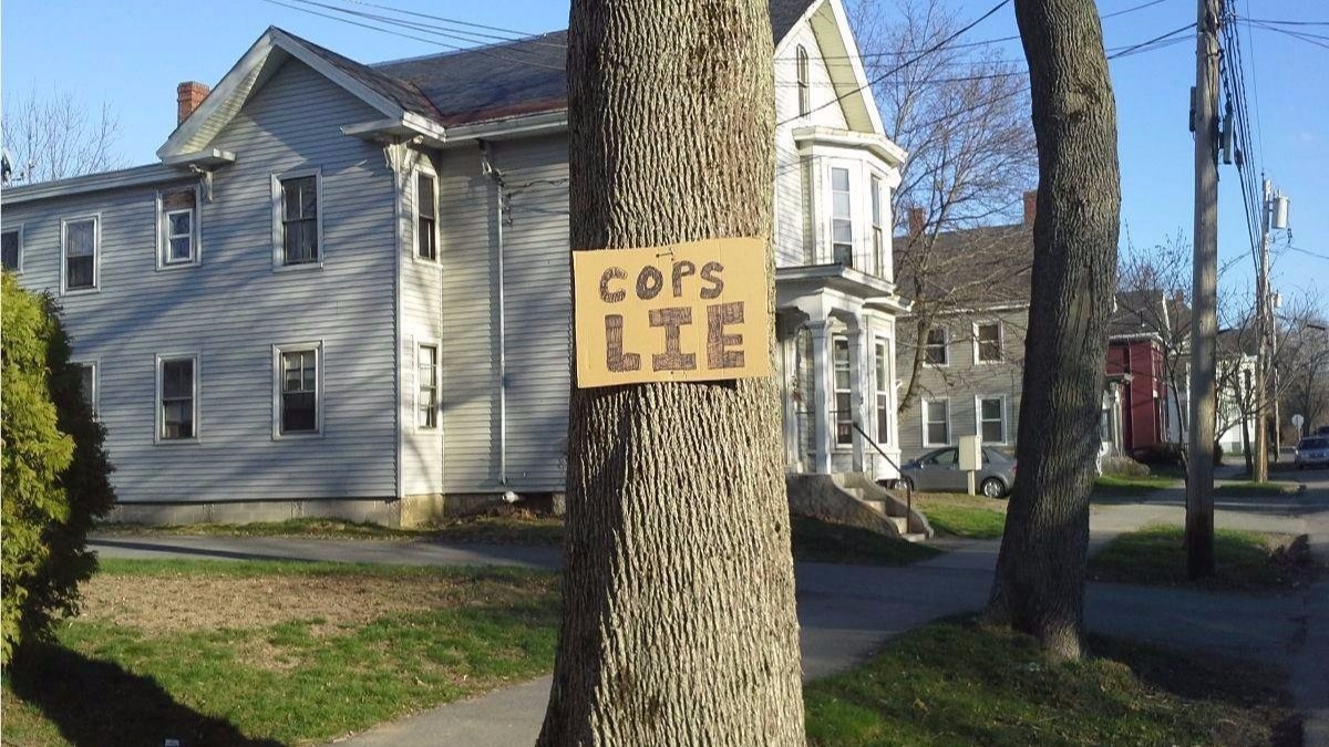 Bangor police To the person who posted 'cops lie' sign, stop by for a