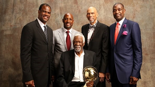 The Bill Russell NBA Finals MVP Trophy is photographed on June 10